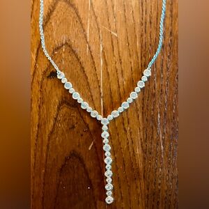 NWOB 16” bezel set CZ Tennis necklace with 2” extender